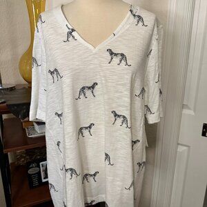 Chico's Animal Print VNeck Shirt